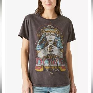Lucky Brand David Bowie Embellished Cotton T-shirt Size Large